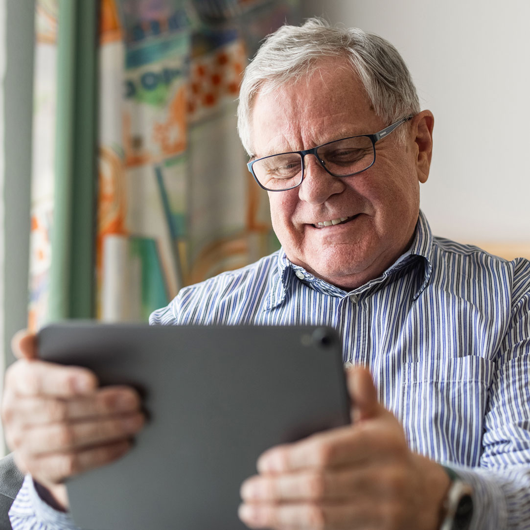 Man with tablet